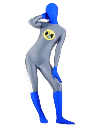 Gray with Blue Lycra Spandex Unisex Superhero Costumes Zentai Suit Holiday Costume