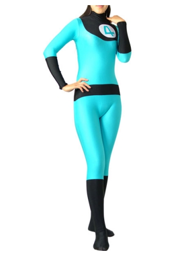 Fantastic 4 Blue and Black Lycra Spandex Unisex Tights Superhero Costumes Zentai Suit