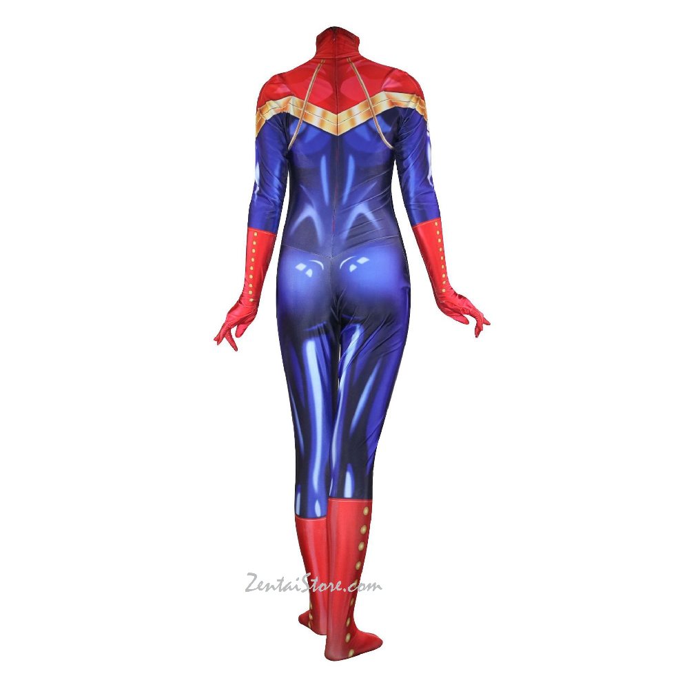 Captain Marvel Cosplay Zentai Suit Zentai Costumes Skin Suits