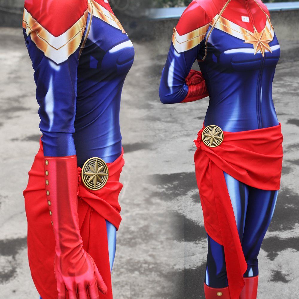 Captain Marvel Cosplay Zentai Suit Zentai Costumes Skin Suits