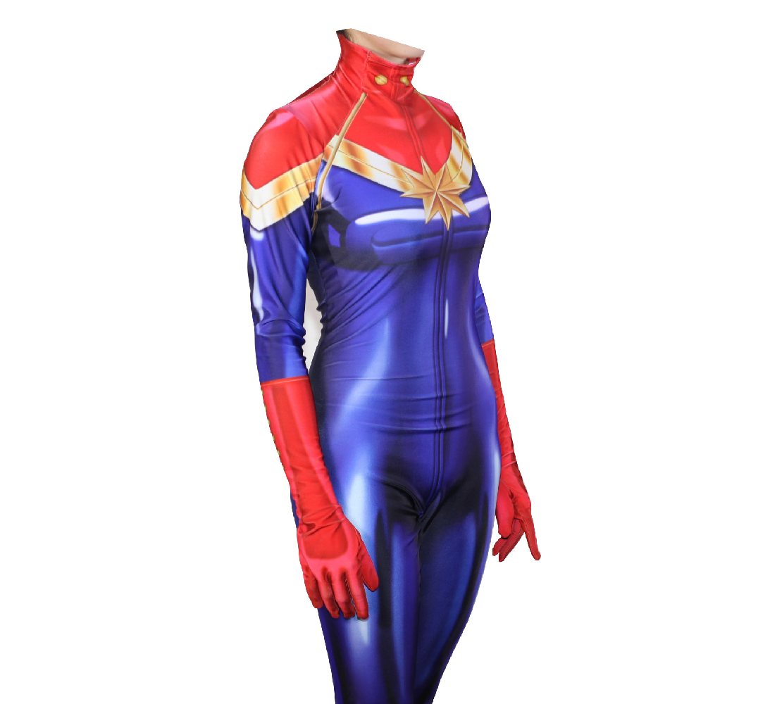 Captain Marvel Cosplay Zentai Suit Zentai Costumes Skin Suits