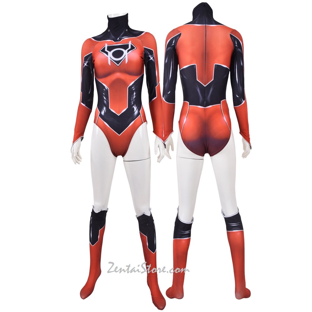 Halloween Anime Movie Costumes Skin Suits Red Lantern Supergirl One-piece Cosplay Zentai Suit