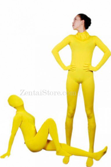 Cool Yellow Lycra Spandex Unisex Zentai Suit