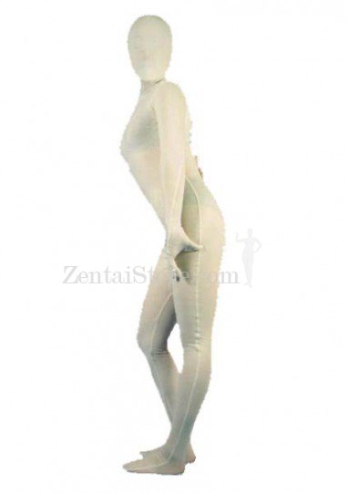 Top Unicolor Full Body White Lycra Spandex Unisex Zentai Suit