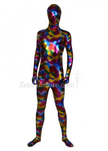 Colorful Shiny Metallic Male Zentai Suit