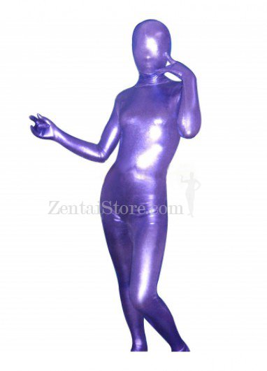 Superior Purple Shiny Metallic Unisex Zentai Suit