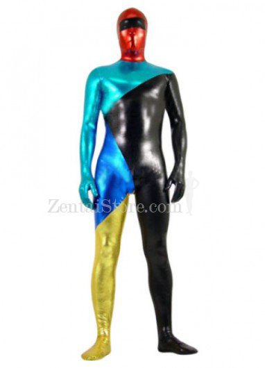 Colorful Shiny Metallic Zentai Suit