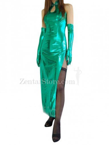 Classic Green Shiny Metallic Sexy Dress
