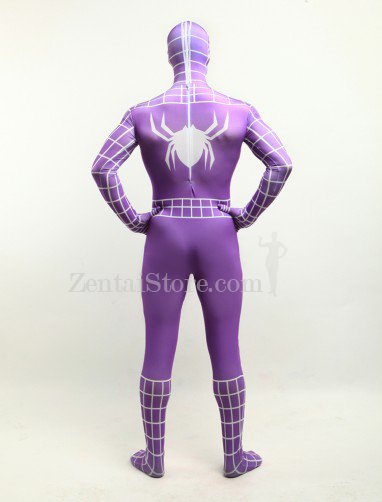 Purple Spiderman Super Hero Halloween Full Body Spandex Holiday Unisex Lycra Morph Zentai Suit