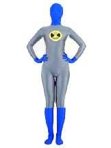 Gray with Blue Lycra Spandex Unisex Superhero Costumes Zentai Suit Holiday Costume