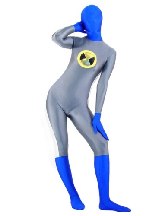 Gray with Blue Lycra Spandex Unisex Superhero Costumes Zentai Suit Holiday Costume
