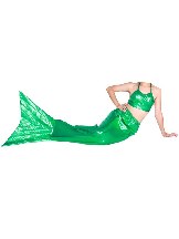 Supply Halloween Green Shiny Metallic Tail Mermaid Animal Costumes Skin Suits Zentai