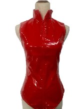 Supply Wet Look Bodycon Bodysuit Zipper Skin Suits PVC Jumpsuit