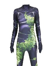 Women DC Poison Ivy Cosplay Costumes Skin Suits Jumpsuit Plant Girl Cosplay Zentai Suit