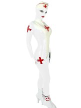 Nun Wet Look Fetish PVC Jumpsuits Color Matching Outfit Cosplay Costumes Womens Catsuit Halloween Cosplay Costumes Skin Suits