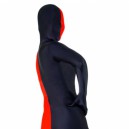 Full Body Half Red Half Black Spandex Zentai Suit