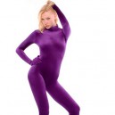 Purple Cotton Lycra Unisex Catsuit