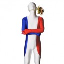 Supply Pattern of French Flag Unisex Lycra Zentai Suit