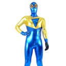 Supply Gold And Blue Shiny Metallic Super Hero Zentai Suit