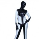 Supply Black And White Shiny Metallic Unisex Zentai Suit