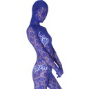 Blue Transparent Velvet Unisex Zentai Suit