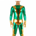 Supply Green & Golden Shiny Metallic Zentai Suit