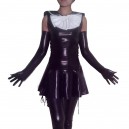 Supply PVC Maid Style Catsuit with Shoulder Length Gloves and Stockings