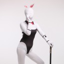 Black and White Bunny Girl Full Body Spandex Holiday Unisex Cosplay Zentai Suit