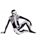 Supply Black and White Skull Full Body Halloween Spandex Holiday Unisex Cosplay Zentai Suit