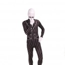 Supply Black and White Stripe Full Body Halloween Spandex Holiday Unisex Cosplay Zentai Suit