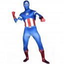 Supply Blue Captain America Full Body Halloween Spandex Holiday Unisex Cosplay Zentai Suit