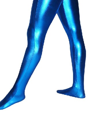 Halloween Costumes Skin Suits Blue Shiny Metallic Stockings