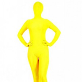 Unicolor Full Body Yellow Spandex Zentai Suit