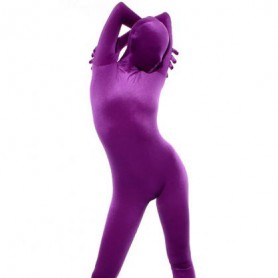 Purple Cotton Lycra Unisex Catsuit