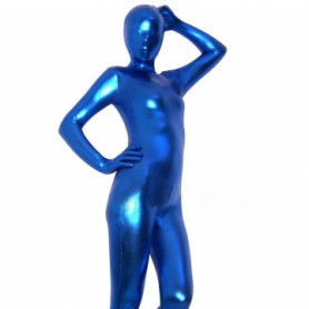 Deep Blue Shiny Metallic Unisex Zentai Suit