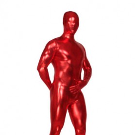 Perfect Red Shiny Metallic Unisex Zentai Suit