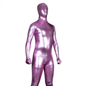 Pink Shiny Metallic Unisex Zentai Suit