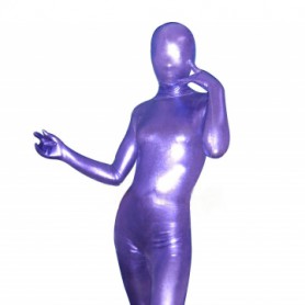 Superior Purple Shiny Metallic Unisex Zentai Suit