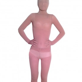 Flesh Transparent Velour Unisex Zentai Suit