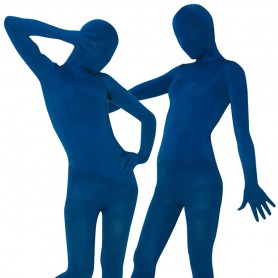 Navy Blue Velvet Unisex Zentai Suit