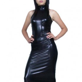 Black Sexy PVC Dress