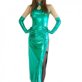 Classic Green Shiny Metallic Sexy Dress