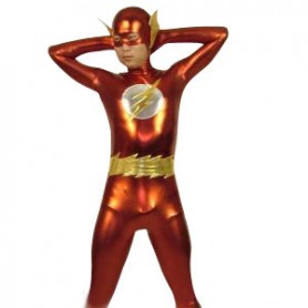 Flash Shiny Metallic Super Hero Costume