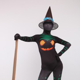 Halloween Witch Unisex Full Body Spandex Holiday Unisex Cosplay Zentai Suit