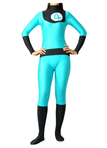 Fantastic 4 Blue and Black Lycra Spandex Unisex Tights Superhero Costumes Zentai Suit