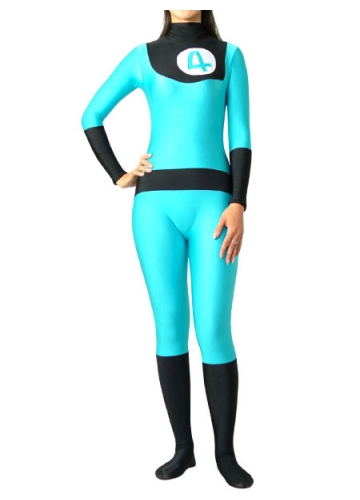 Fantastic 4 Blue and Black Lycra Spandex Unisex Tights Superhero Costumes Zentai Suit