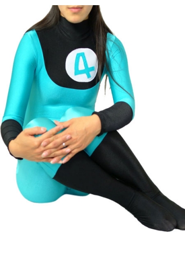 Fantastic 4 Blue and Black Lycra Spandex Unisex Tights Superhero Costumes Zentai Suit