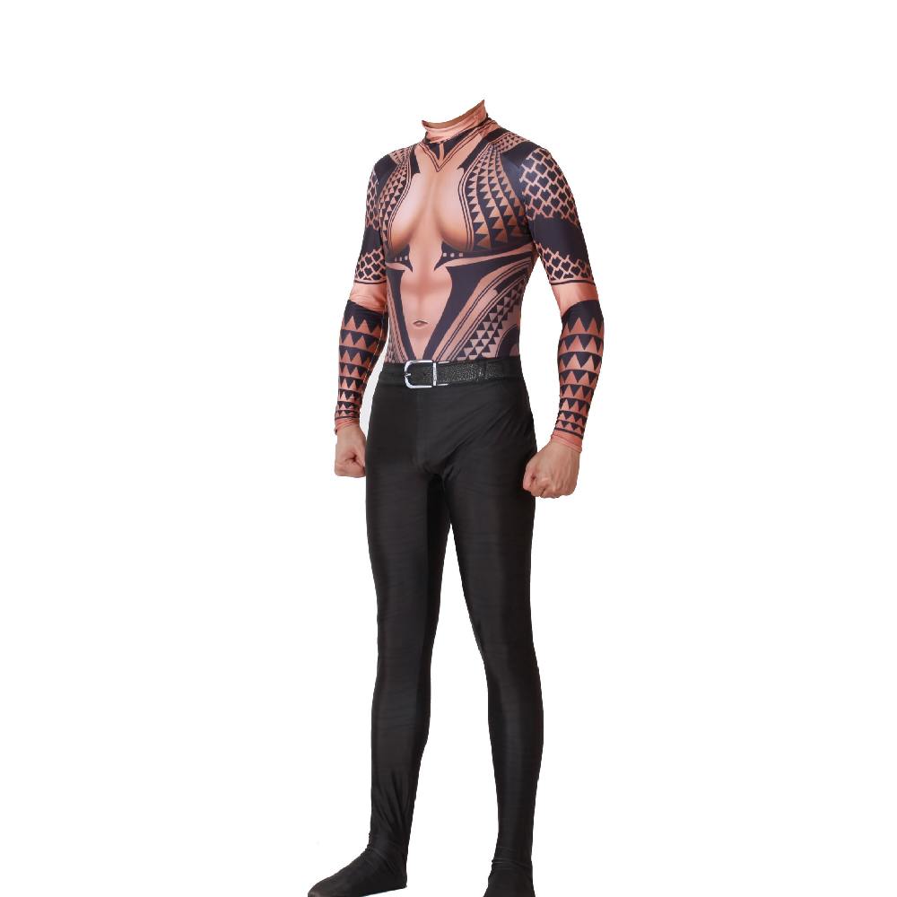 DC Movie Flesh-colored Golden Sea King Cosplay One-piece Tights Halloween Cosplay Costumes Skin Suits