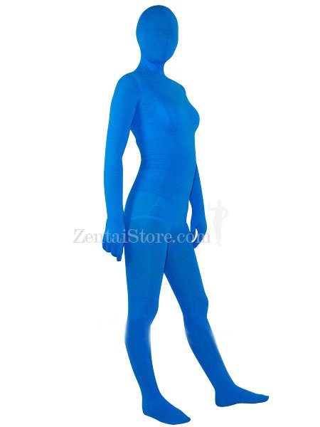 Blue Velour Unisex Zentai Suit