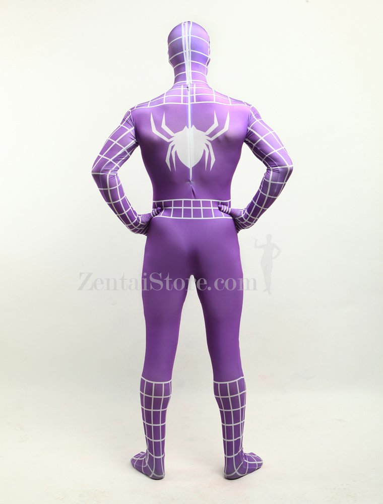 Purple Spiderman Super Hero Halloween Full Body Spandex Holiday Unisex Lycra Morph Zentai Suit